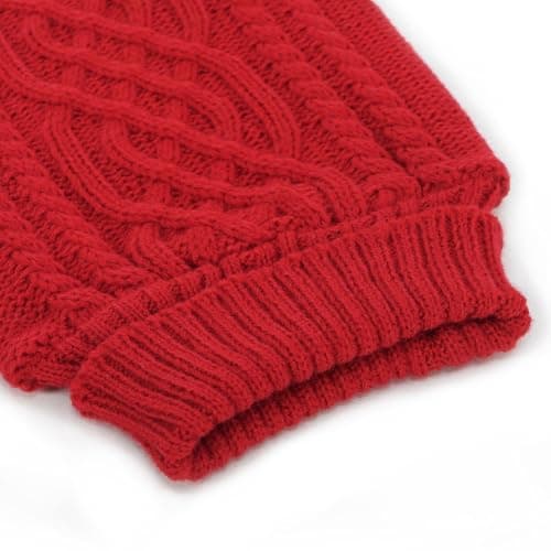 בגדים לכלב — Tangpan Classic Cable Turtleneck Pet Dog Sweater Puppy Warm Clothes Apparel (Red