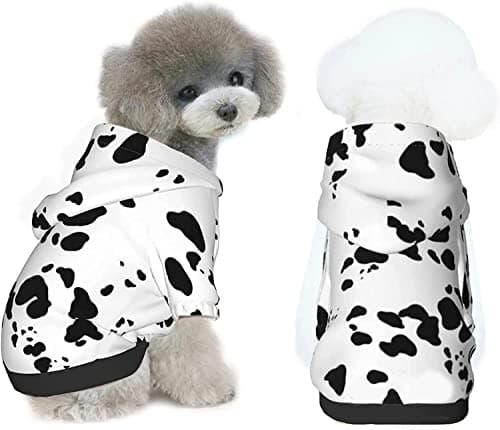 בגדים לכלב — Dog Dalmatian Costume Dalmatian Print Hoodie Pet Clothes Sweaters, Dog Sweater H