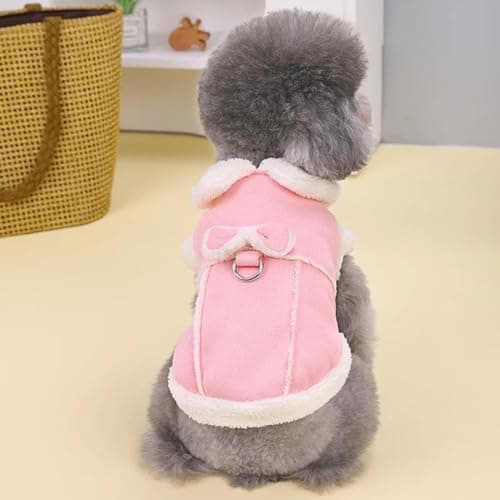 מעיל לכלב — Dog Winter Coat,Dog Jacket,Dog Fleece Vest with Bow and D-Ring Cute Dog Winter C