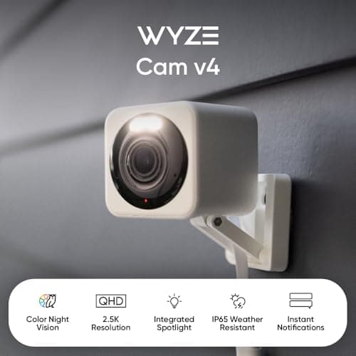 מצלמת מעקב לכלב — WYZE Cam v4 (Latest Model), 2.5K AI Security Camera, Indoor/Outdoor Cameras for 