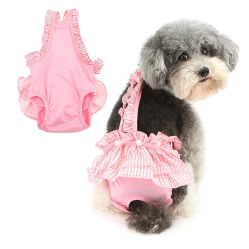 חיתול לכלב — Ranphy Washable Dog Diapers Female with Suspender Layered Ruffles Period Panties