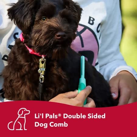 מברשת טיפוח לכלב — Coastal Pet - Li'l Pals Slicker Brush with Coated Tips and Double-Sided Comb for