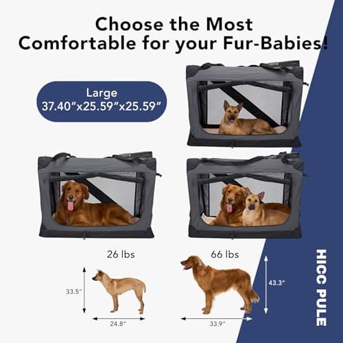 כלוב לכלב — HICC PULE Collapsible Portable Dog Crate, 36 Inch Large Dog Crate Ideal as Trave