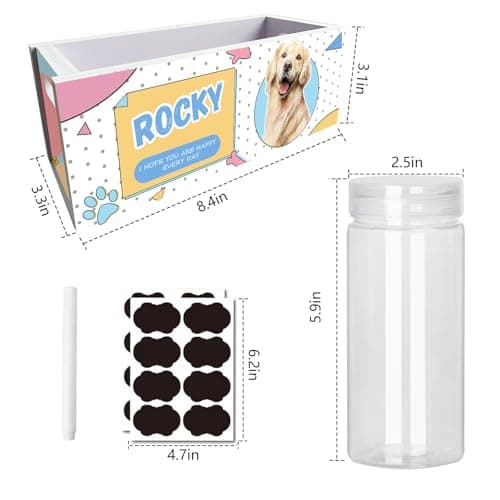 מיכל מזון לכלב — Personalized Dog Treat Jar for Countertop–Airtight Pet Food Storage Container fo