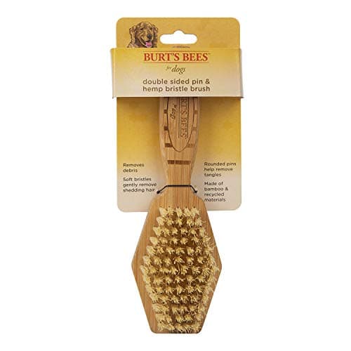 מברשת טיפוח לכלב — Burt's Bees for Pets Double Sided Pin & Hemp Bristle Dog Brush | Best All-Purpos