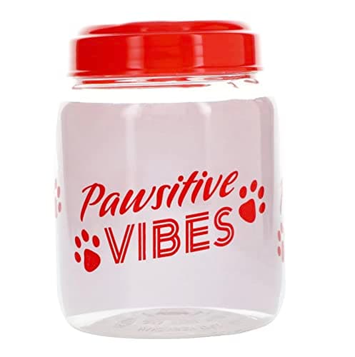 מיכל מזון לכלב — Greenbrier International 2Pack Red Dog Treat Container Pet Snack Jar Airtight Do