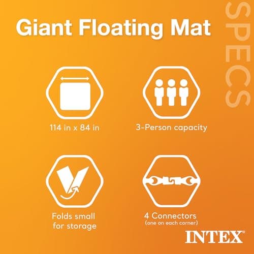 בריכה לכלב — Intex Giant Inflatable Floating Water Mat Relaxing Platform Pad for Pools and La