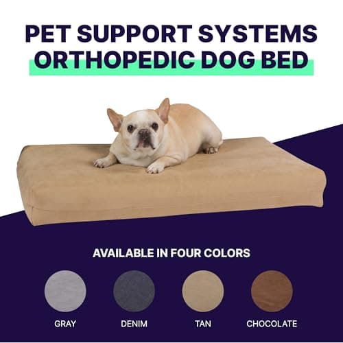 מיטה אורטופדית לכלב — Pet Support Systems Orthopedic Dog Bed - Gel Memory Foam Pet Bed, Luxury Washabl
