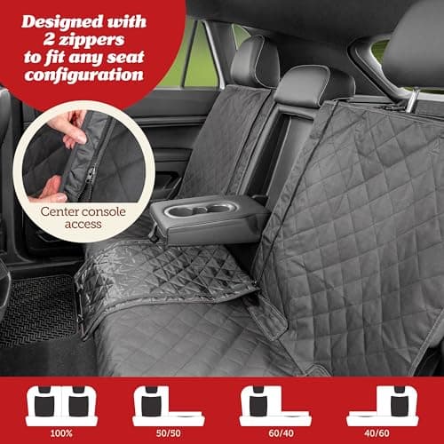 כיסוי רכב לכלב — Lusso Dog Car Seat Cover and Car Trash Can- Waterproof Seat Cover and Leak Proof