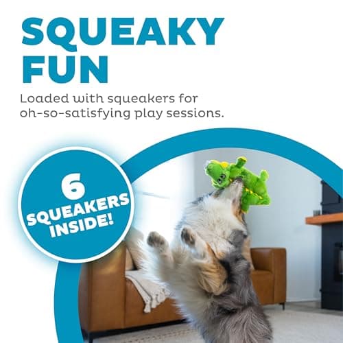 צעצוע חשיבה לכלב — Outward Hound Squeaker Matz Plush Gator Dog Toy, Small