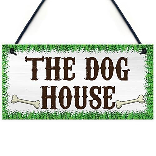 מלונה לכלב — XLD Store The Dog House Novelty Hanging Plaque Garden Shed Gate Sign Kennel Bed 