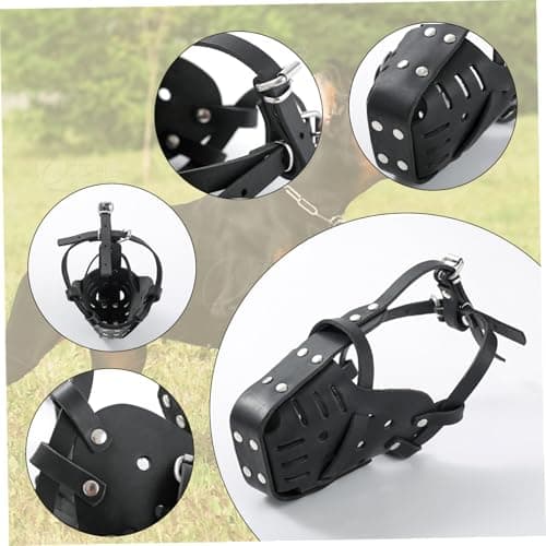 מחסום פה לכלב — Dog Muzzle|Dog Muzzle, Adjustable Leather Dog Muzzle to Prevent Biting, Barking 