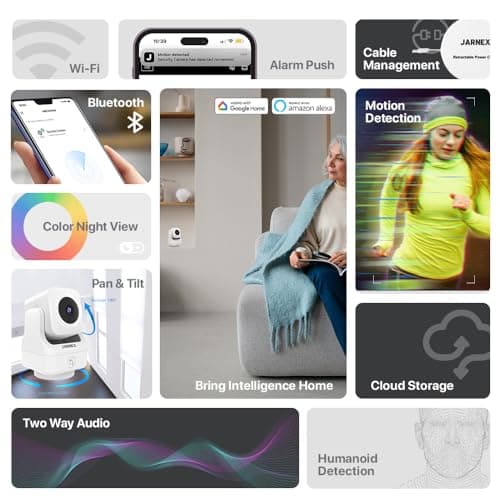 מצלמת מעקב לכלב — 2K Indoor Pan Tilt 360 HD 2.4GHz WiFi Home Security Camera, Baby/Pet Monitors, 2