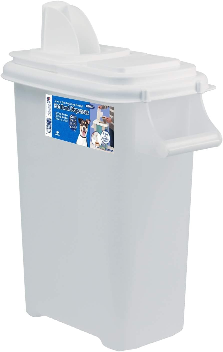 מיכל אחסון מזון לכלב — Buddeez Pet Food Storage Container - 16 LB Capacity Dog Food Storage Container, 