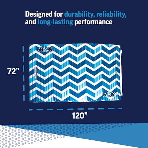 בריכה לכלב — WOW Sports Inflatable Water Walkway Mat - Blue Chevron - 10 x 6 ft - Connects to