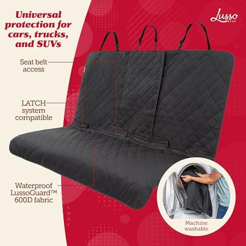 כיסוי רכב לכלב — Lusso Dog Car Seat Cover and Car Trash Can- Waterproof Seat Cover and Leak Proof