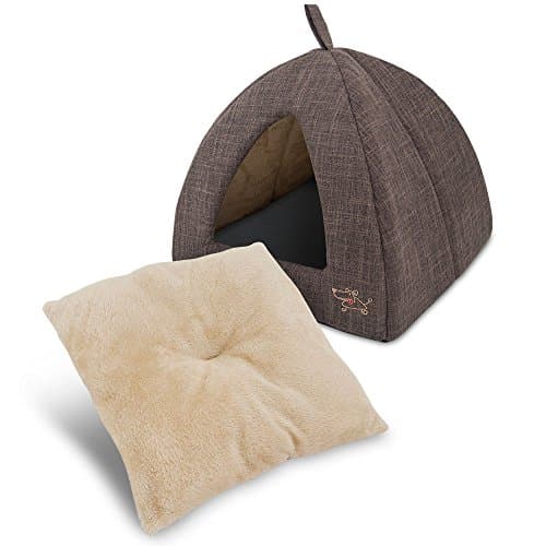 מיטה לכלב קטן — Best Pet Supplies Cat Bed for Indoor Cat, Domed Tent House with Removable Pillow