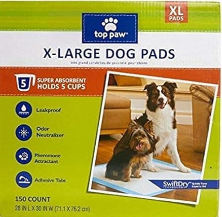 פד לכלב — Top Paw Dog Extra Large Pads for Puppy Training, Indoor Dogs or Apartment Living