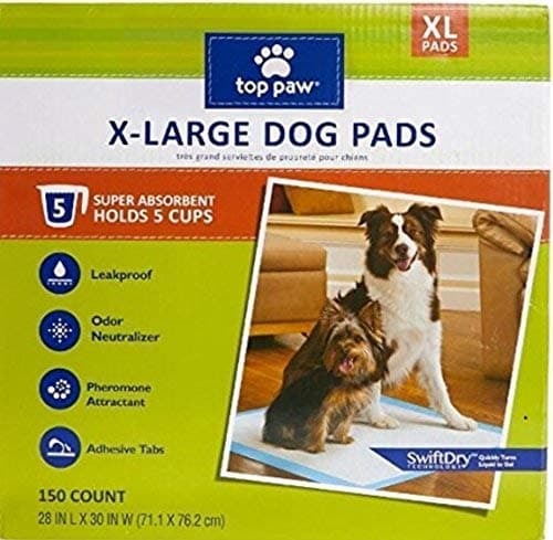 פד לכלב — Top Paw Dog Extra Large Pads for Puppy Training, Indoor Dogs or Apartment Living