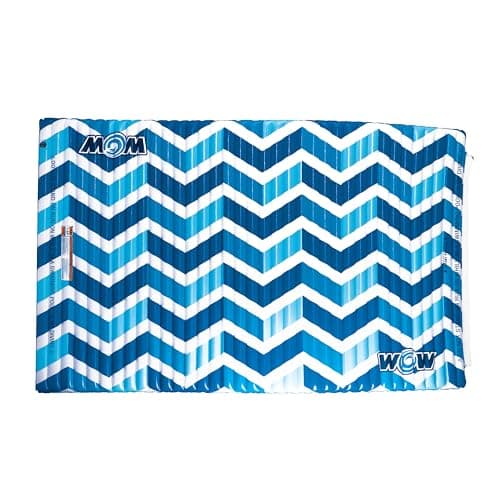 בריכה לכלב — WOW Sports Inflatable Water Walkway Mat - Blue Chevron - 10 x 6 ft - Connects to