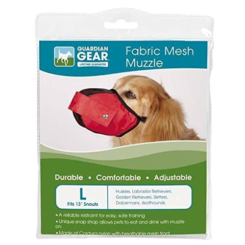 מחסום פה לכלב — Guardian Gear Fabric MESH Dog MUZZLES Comfortable Soft Red Muzzle for Dogs That 