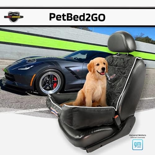 כיסוי רכב לכלב — Seat Armour - PetBed2GO for Corvette C7 in Black - Pet Bed Cushion & Car Seat Co