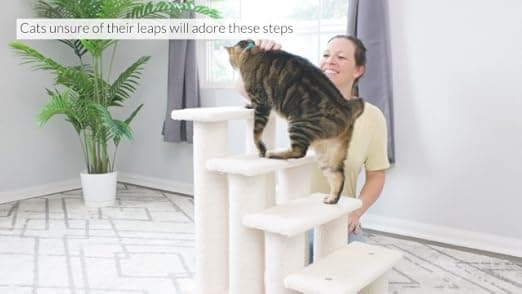 מדרגות לכלב — Armarkat Pet Steps, 4-steps, B4001, Ivory, 17"(W)x25"(D)x25"(H), each platform 7