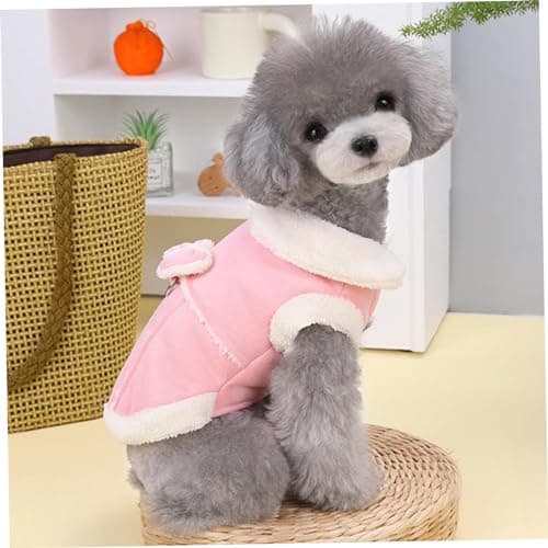 מעיל לכלב — Dog Winter Coat Jacket Fleece Vest With Bow and D-Ring - Cute Clothes With Fuzzy