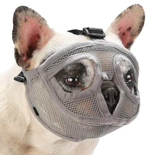 מחסום פה לכלב — Soft Silicone Flat Faced Muzzle Size S and Grey Bulldog Muzzle Size XXS Set for 