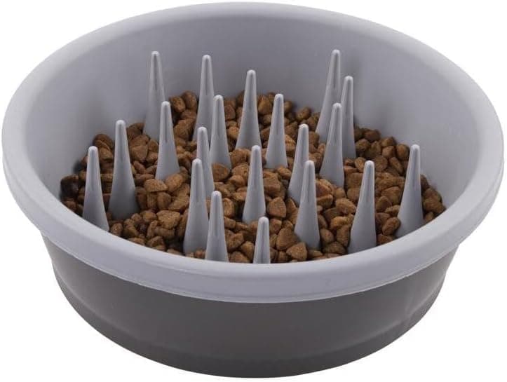 קערת האכלה לכלב — Dexas Slow Feeder Dog Bowl for Healthier Digestion, Teeth and Gums, 6 Cup Capaci
