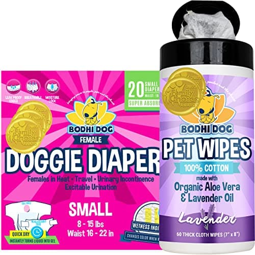 חיתול לכלב — Bodhi Dog Doggie Diapers Small + Lavender Pet Wipes Bundle