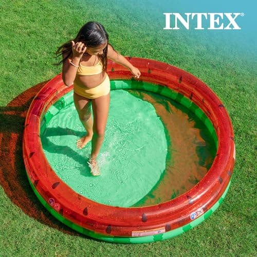 בריכה לכלב — Intex 66-Inch Round Inflatable Outdoor Kids Swimming and Wading Watermelon Pool 
