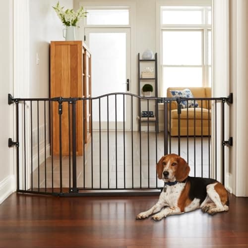 שער בטיחות לכלב — MyPet Extra-Wide Windsor Arch Pet Gate: 38.3"-72" Wide Dog Gate. Hardware Mount,
