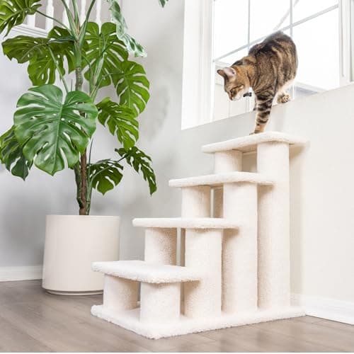 מדרגות לכלב — Armarkat Pet Steps, 4-steps, B4001, Ivory, 17"(W)x25"(D)x25"(H), each platform 7