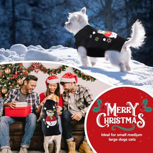 בגדים לכלב — PETCARE Christmas Dog Sweaters Black Snowman Ugly Snow Xmas Puppy Costume Pet Ho