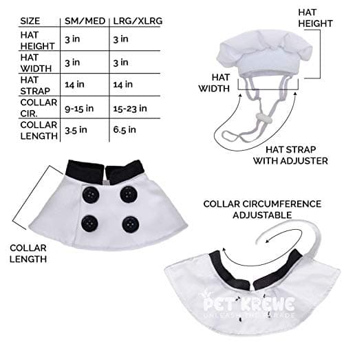 תחפושת לכלב — Pet Krewe Chef Uniform Dog Costume Fits Dogs Size Small, Medium, Large or Extra 