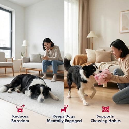 צעצוע פלאש לכלב — Pet Lou 4 Inch Squeaky Pig Dog Plush Toy, Stuffing-Free Soft Plush, Durable Boun