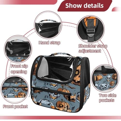 נשאית/תיק לכלב — Pumpkin Helloween5 Pet Cat Backpack Carrier for Kitty Small Dog, Ventilated Pet 