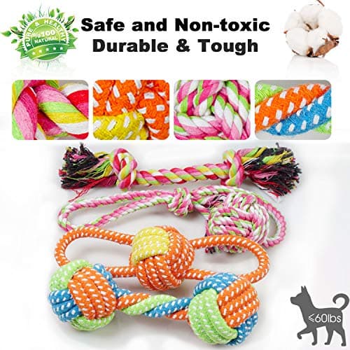 צעצוע חבל/כדור לכלב — Dog Rope Toy for Aggressive Chewers Medium Bleed Small Dogs Indestructible Toys 