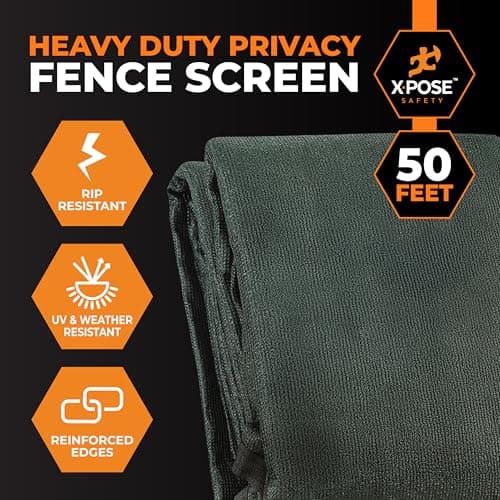 מלונה לכלב — Xpose Safety Privacy Fence Screen 6’ x 50’ – Heavy Duty Green Mesh with 90% Visi