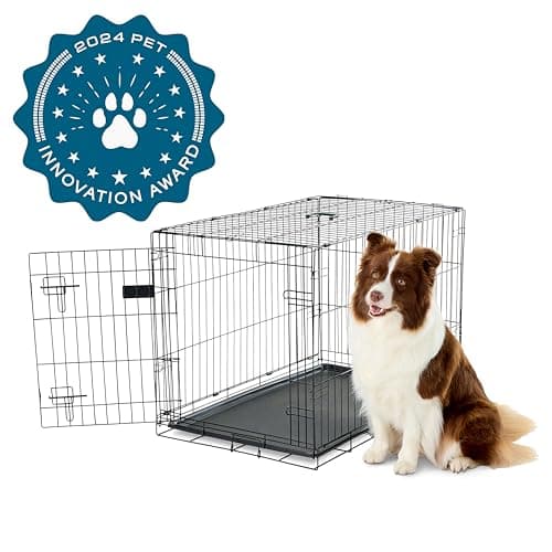 מלונה לכלב — Carlson Pet Products Single Door Metal Dog Crate, Intermediate 36" Dog Crate for
