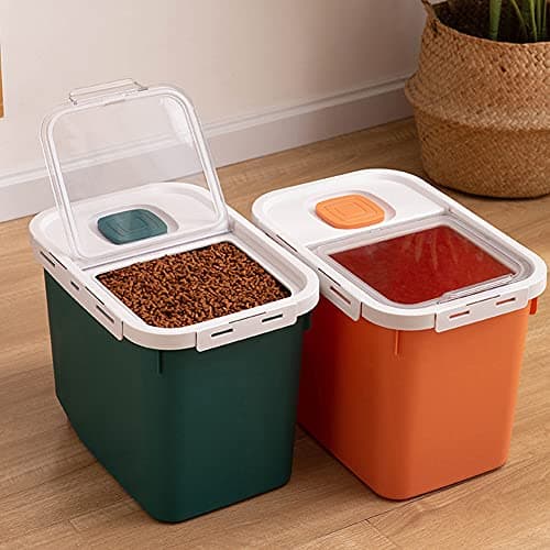 מיכל מזון לכלב — 22lb Large Airtight Food Storage Container with Flip-lid and Wheels Pet Food Sto