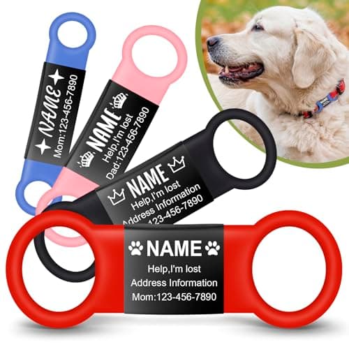 תג שם לכלב — Custom Slide On Pet Tag ID, Silent Custom Dog Tags, Personalized Stainless Steel