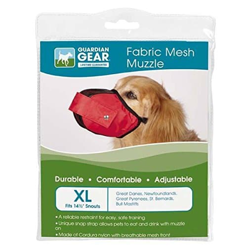 מחסום פה לכלב — Guardian Gear Fabric MESH Dog MUZZLES Comfortable Soft Red Muzzle for Dogs That 
