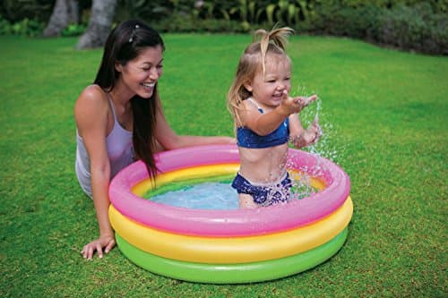 בריכה לכלב — Intex: Inflatable Baby Pool - Sunset Glow - 34"x10", 3 Color Rings, Outdoor & Ba