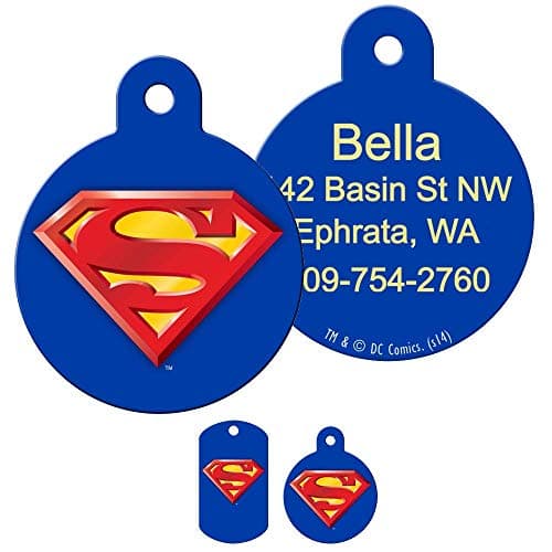 תג שם לכלב — GoTags Personalized Superman Pet ID Tags, Custom Engraved Dog Tags and Cat Tags 