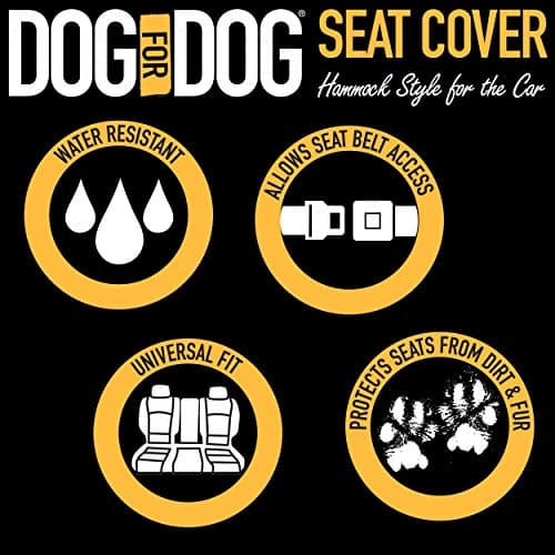 כיסוי רכב לכלב — DOG for DOG Pet Car Seat Cover for Dogs - Hammock Style - Waterproof - Universal