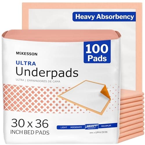 פד לכלב — McKesson Disposable Underpads 30" x 36", 100 Count – Heavy Absorbency Chux Pads 