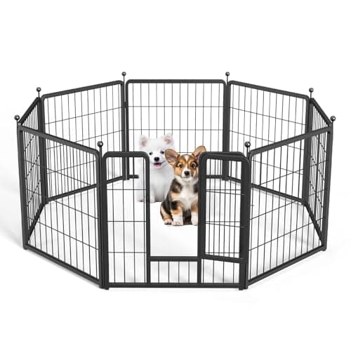שער בטיחות לכלב — Simple Deluxe Dog Playpen Indoor Outdoor, 24" Height 8 Panels Fence with Anti-Ru
