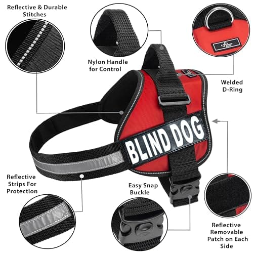 רתמה לכלב — Doggie Stylz Blind Dog Harness - No Pull, No Escape Adjustable Service Dog Vest 